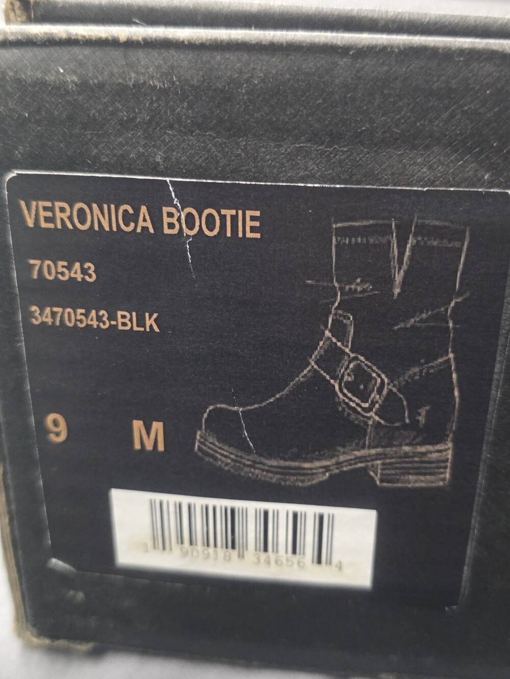 Frye Womens Veronica Bootie Black Leather Buckle 3470543-BLK Size 9M NWB Defect - Picture 12 of 12